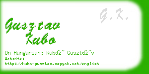 gusztav kubo business card